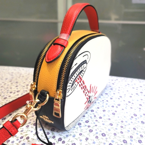 New Coach Disney Mickey Mouse Keith Haring Serena Satchel Crossbody bag - Picture 4 of 7